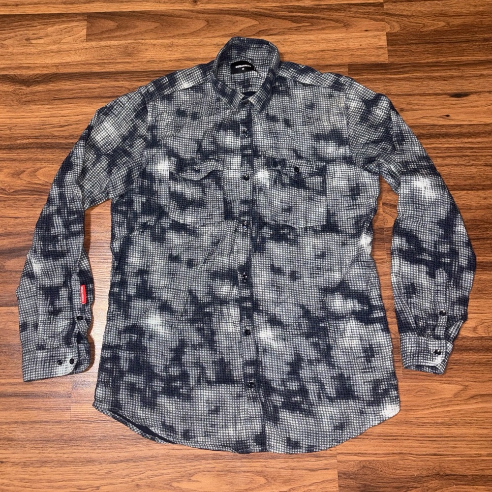 DSQUARED2 Bleached/Tie-Dye Effect Long-Sleeve Shirt